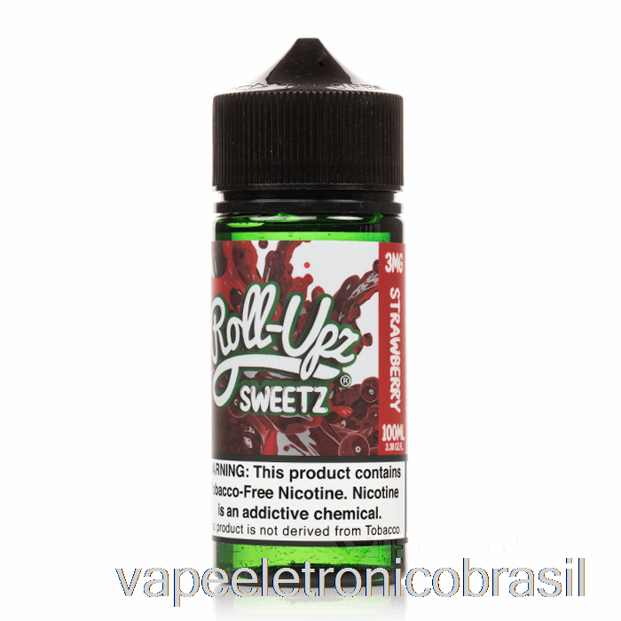 Vape Recarregável Morango - Suco Roll-upz - 100ml 6mg